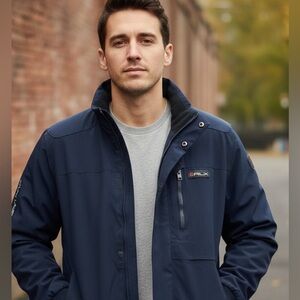 RLX Ralph Lauren Men’s Golf Performance Windbreaker Jacket Navy Medium M